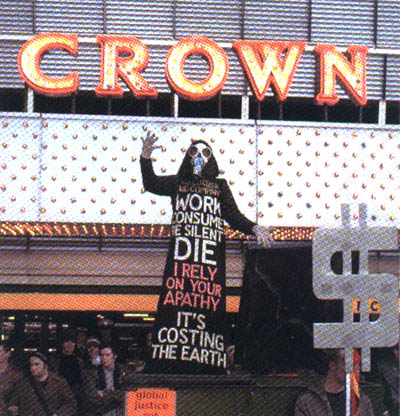 crown casino S11 protest World economic Forum 2000. see you at "Stop C.H.O.G.M." Brisbane October 6th 2001
