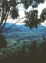 View from border ranges to coast.